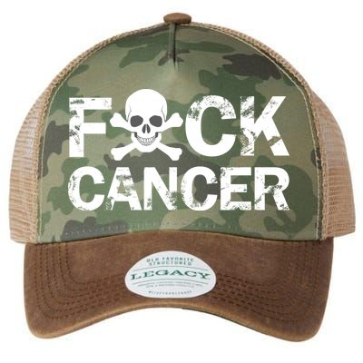 F Cancer Crossbone Skeleton Legacy Tie Dye Trucker Hat