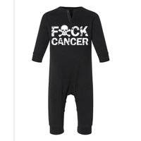 F Cancer Crossbone Skeleton Infant Fleece One Piece