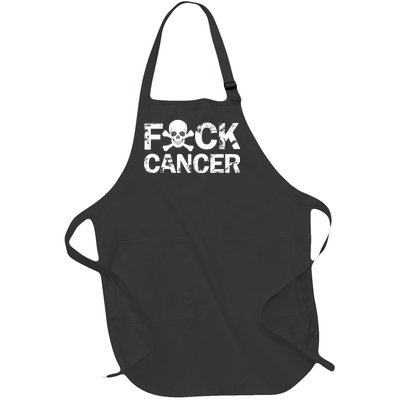 F Cancer Crossbone Skeleton Full-Length Apron With Pockets