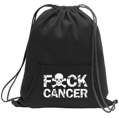 F Cancer Crossbone Skeleton Sweatshirt Cinch Pack Bag