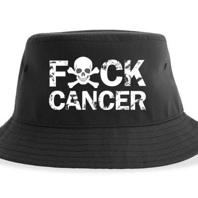 F Cancer Crossbone Skeleton Sustainable Bucket Hat