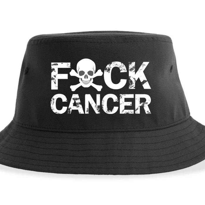 F Cancer Crossbone Skeleton Sustainable Bucket Hat