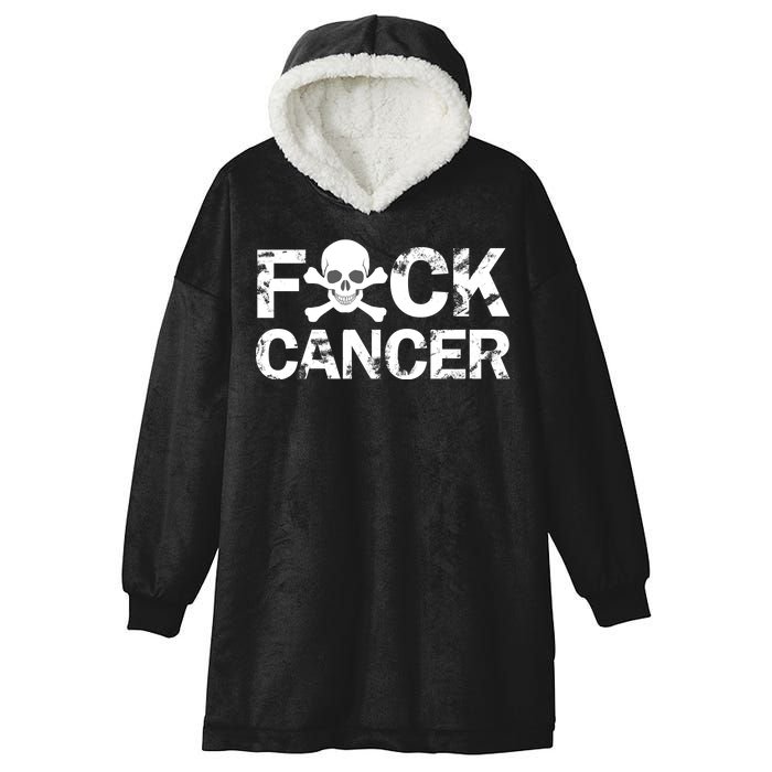 F Cancer Crossbone Skeleton Hooded Wearable Blanket