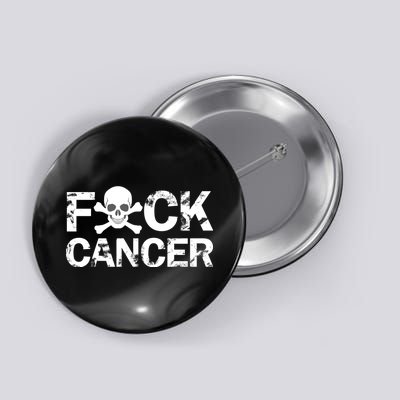 F Cancer Crossbone Skeleton Button