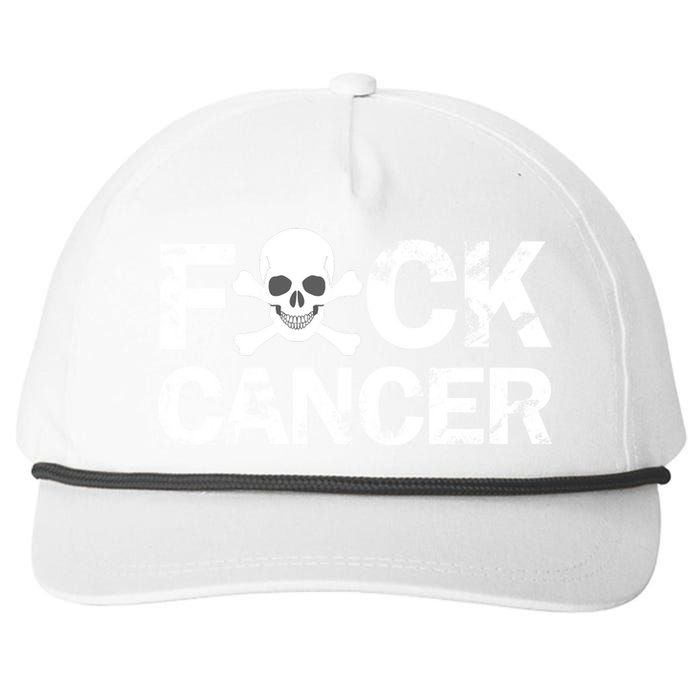 F Cancer Crossbone Skeleton Snapback Five-Panel Rope Hat