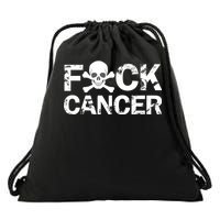 F Cancer Crossbone Skeleton Drawstring Bag