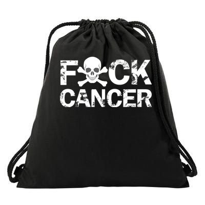 F Cancer Crossbone Skeleton Drawstring Bag