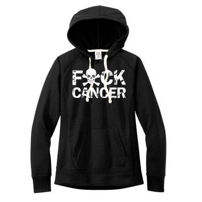 F Cancer Crossbone Skeleton Women's Fleece Hoodie