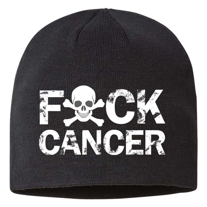 F Cancer Crossbone Skeleton Sustainable Beanie