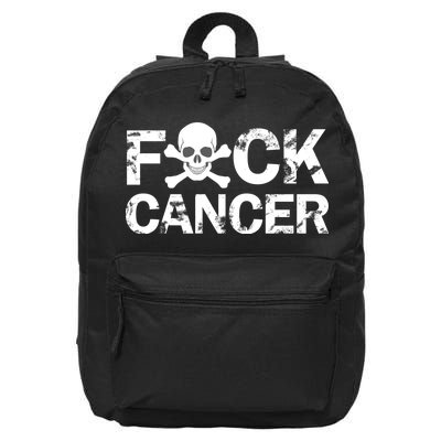 F Cancer Crossbone Skeleton 16 in Basic Backpack