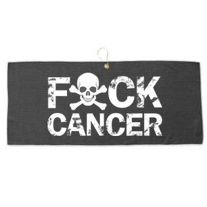 F Cancer Crossbone Skeleton Large Microfiber Waffle Golf Towel