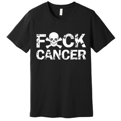 F Cancer Crossbone Skeleton Premium T-Shirt