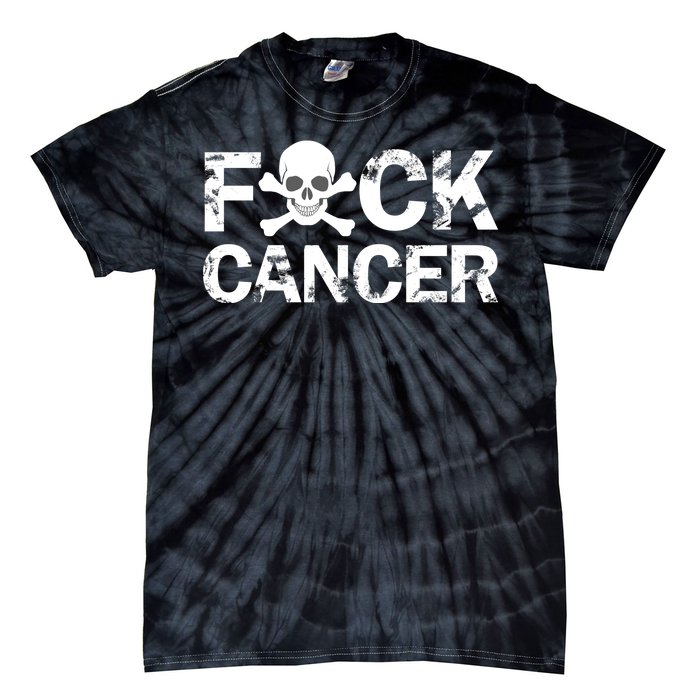 F Cancer Crossbone Skeleton Tie-Dye T-Shirt