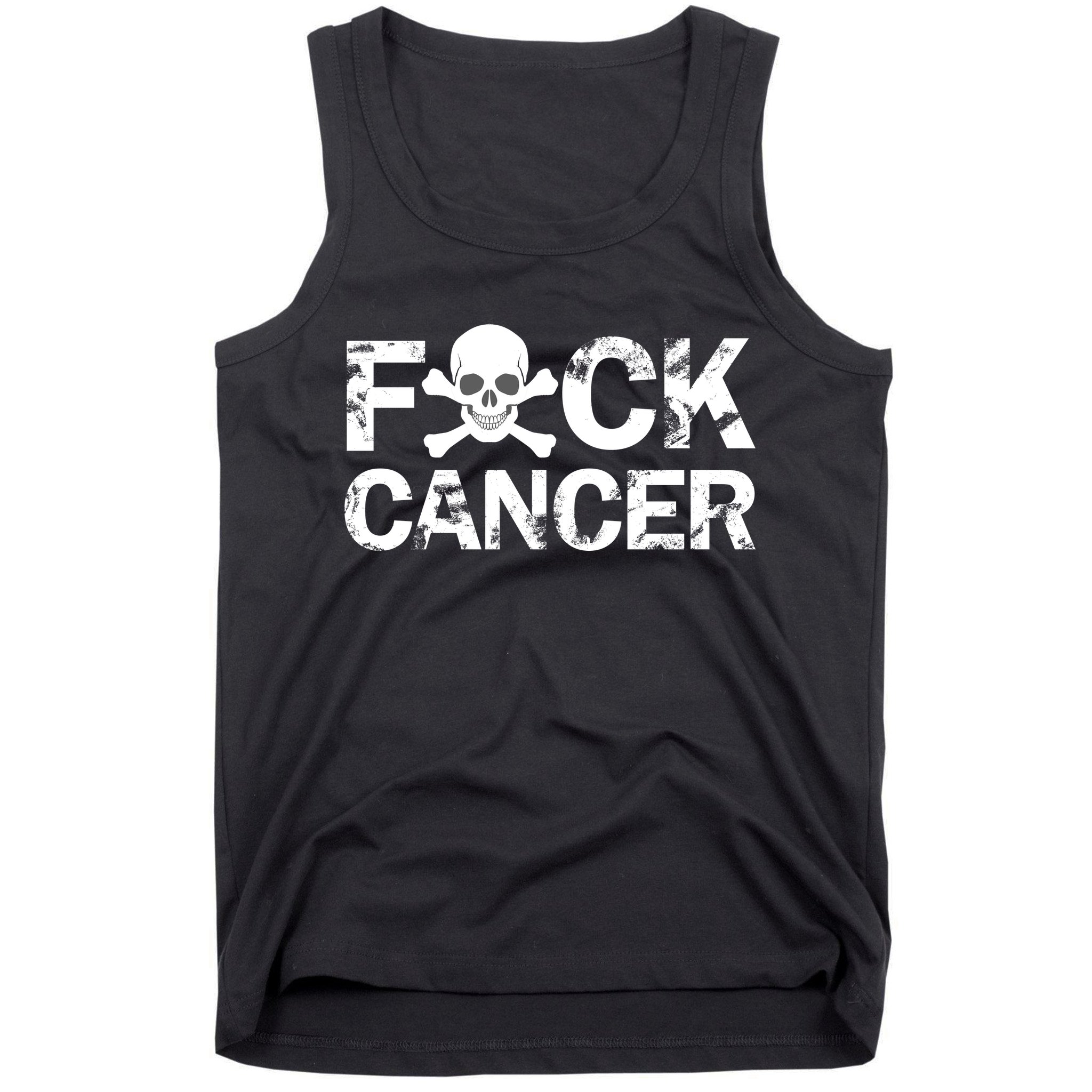 F Cancer Crossbone Skeleton Tank Top