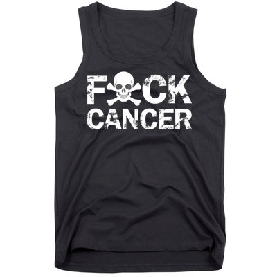 F Cancer Crossbone Skeleton Tank Top