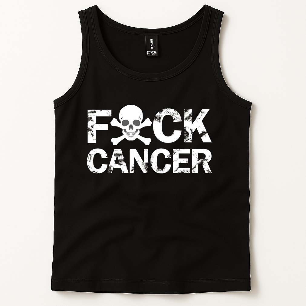 F Cancer Crossbone Skeleton Tank Top