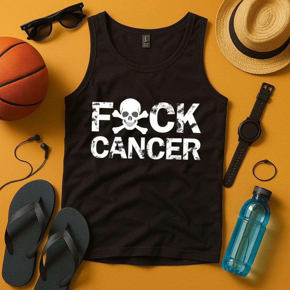 F Cancer Crossbone Skeleton Tank Top