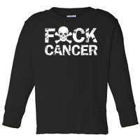 F Cancer Crossbone Skeleton Toddler Long Sleeve Shirt