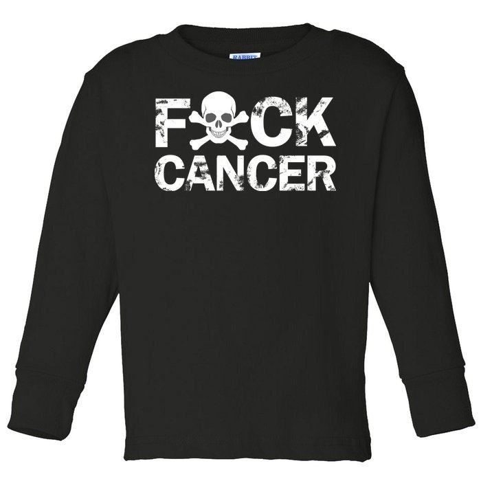 F Cancer Crossbone Skeleton Toddler Long Sleeve Shirt