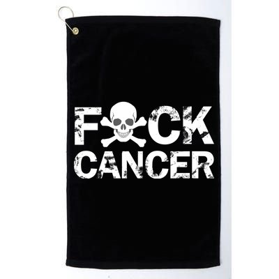 F Cancer Crossbone Skeleton Platinum Collection Golf Towel