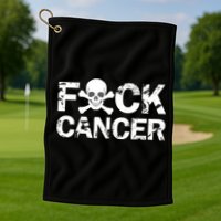F Cancer Crossbone Skeleton Golf Towel