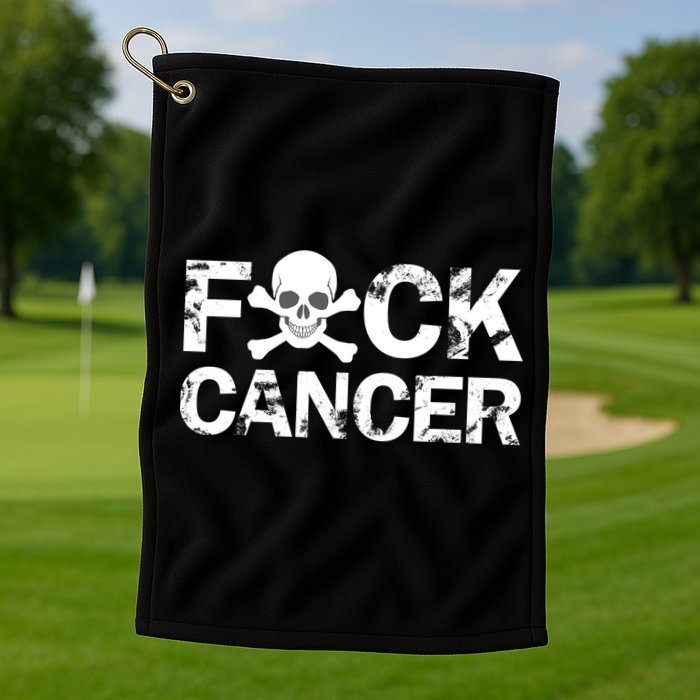 F Cancer Crossbone Skeleton Golf Towel
