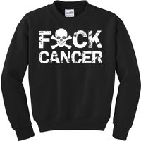 F Cancer Crossbone Skeleton Kids Sweatshirt