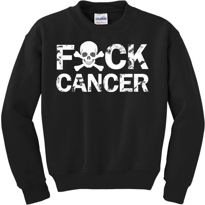 F Cancer Crossbone Skeleton Kids Sweatshirt