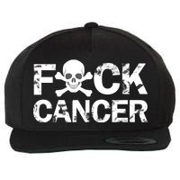 F Cancer Crossbone Skeleton Wool Snapback Cap