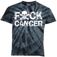 F Cancer Crossbone Skeleton Kids Tie-Dye T-Shirt