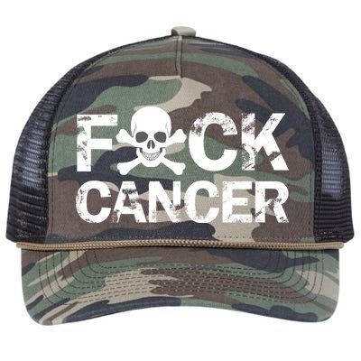 F Cancer Crossbone Skeleton Retro Rope Trucker Hat Cap