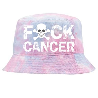 F Cancer Crossbone Skeleton Tie-Dyed Bucket Hat