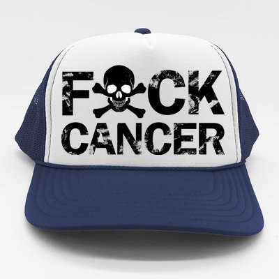 F Cancer Crossbone Skeleton Trucker Hat