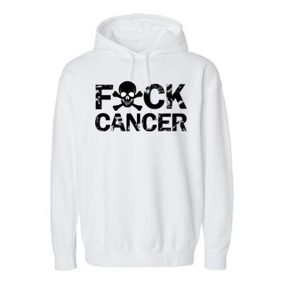 F Cancer Crossbone Skeleton Garment-Dyed Fleece Hoodie