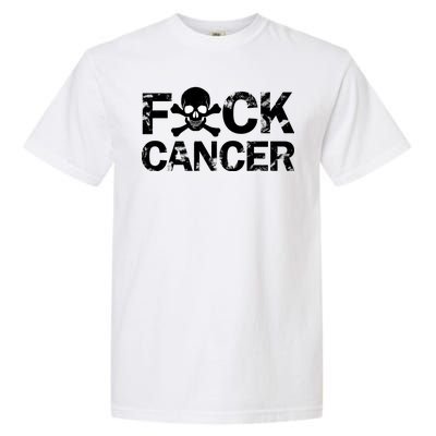 F Cancer Crossbone Skeleton Garment-Dyed Heavyweight T-Shirt