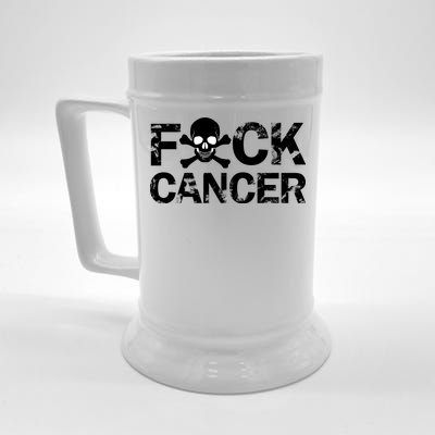 F Cancer Crossbone Skeleton Beer Stein