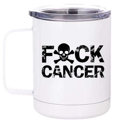 F Cancer Crossbone Skeleton 12 oz Stainless Steel Tumbler Cup