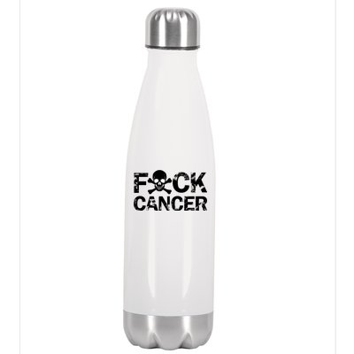 F Cancer Crossbone Skeleton Stainless Steel Insulated Water Bottle