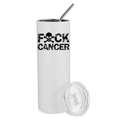 F Cancer Crossbone Skeleton Stainless Steel Tumbler