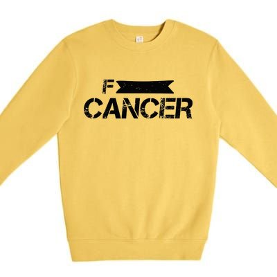 F Cancer Simple Logo Premium Crewneck Sweatshirt