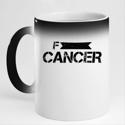 F Cancer Simple Logo 11oz Black Color Changing Mug