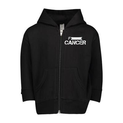 F Cancer Simple Logo Toddler Zip Fleece Hoodie