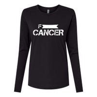 F Cancer Simple Logo Womens Cotton Relaxed Long Sleeve T-Shirt