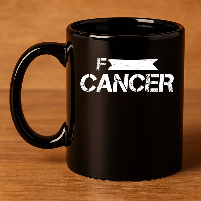 F Cancer Simple Logo 11oz C Handle Ceramic Mug