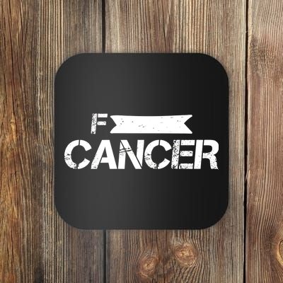 F Cancer Simple Logo Coaster