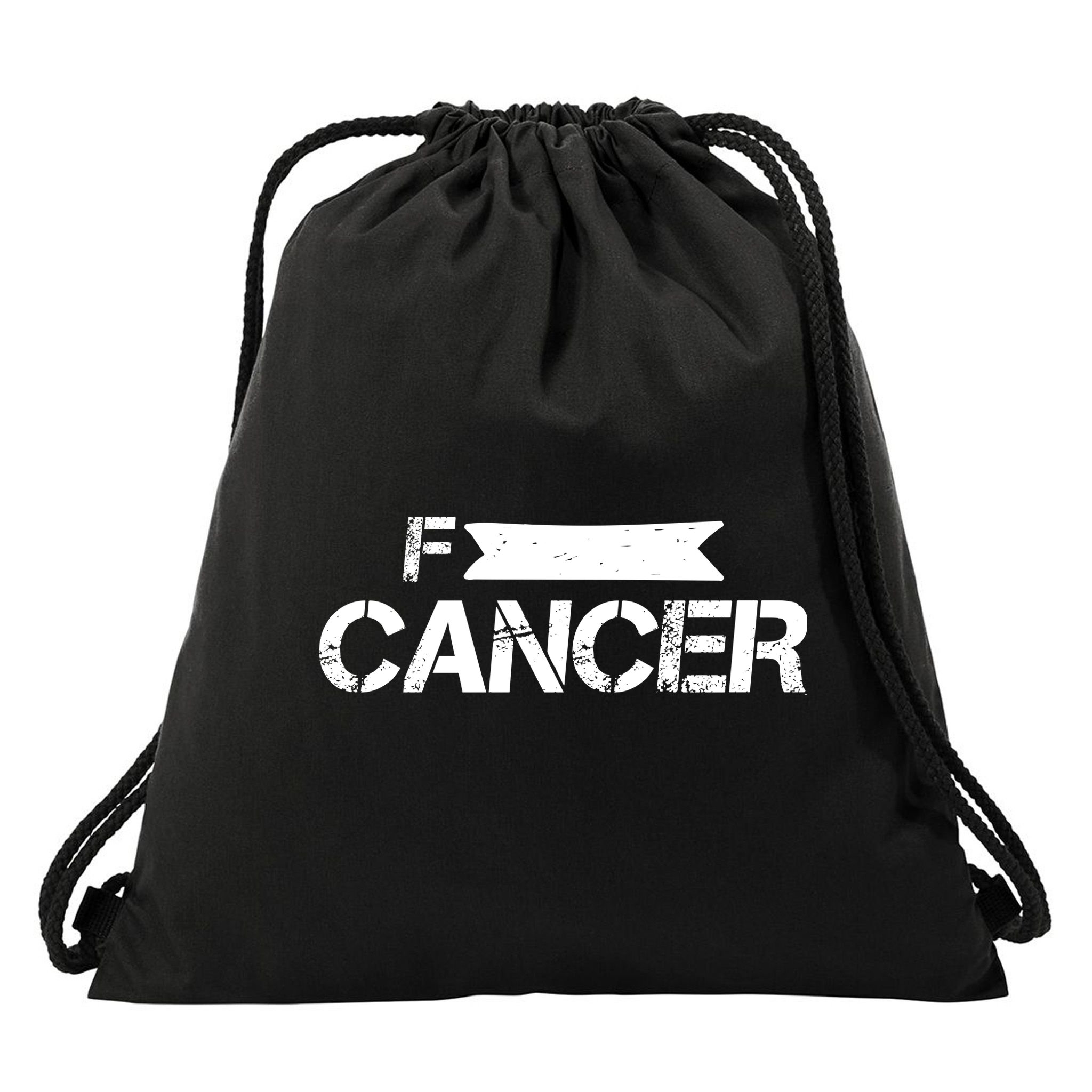 F Cancer Simple Logo Drawstring Bag