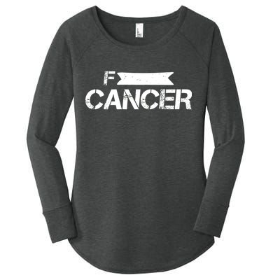 F Cancer Simple Logo Women's Perfect Tri Tunic Long Sleeve Shirt