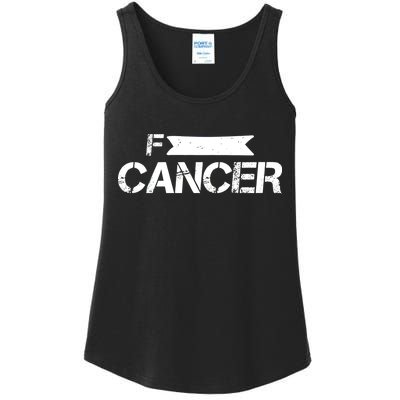 F Cancer Simple Logo Ladies Essential Tank