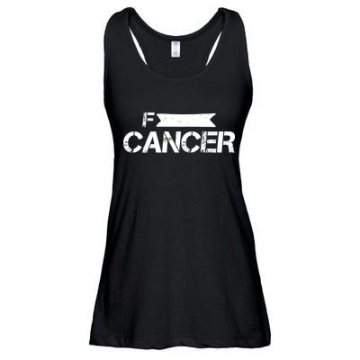 F Cancer Simple Logo Ladies Essential Flowy Tank