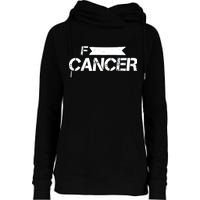 F Cancer Simple Logo Womens Funnel Neck Pullover Hood